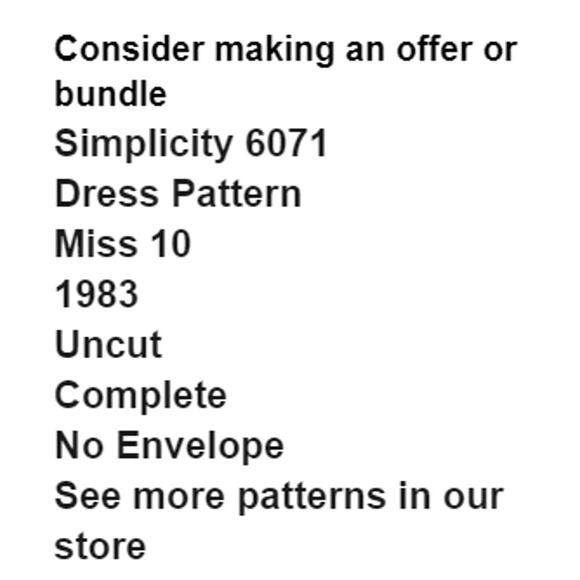 Simplicity 6071 Pattern Dress Miss 10 Uncut Cottagecore Pullover Asymmetrical - Picture 3 of 8